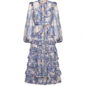 Zimmermann midi cosmic tiered dress, size 0